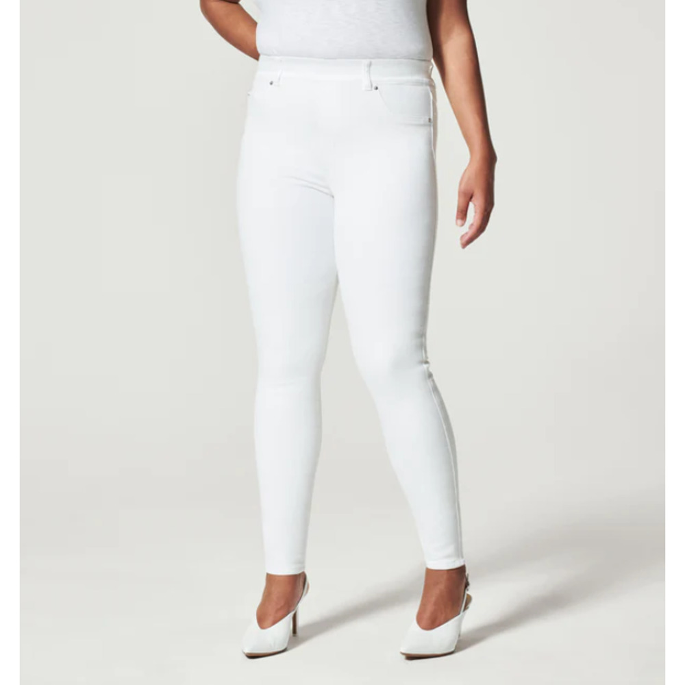 Spanx Ankle Skinny Jeans High-Waisted‎ Slimming Fit Stretch Denim White Size S